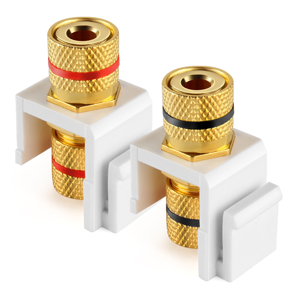 TNP RCA Keystone Jack Insert Connector Socket Modular Adapter Snap In Female 2RCA