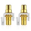 TNP RCA Keystone Jack Insert Connector Socket Modular Adapter Snap In Female 2RCA Port Gold Plated Inline Coupler For Wall Plate Outlet Panel Mount, 2 Channel Audio Red + White - Image 2