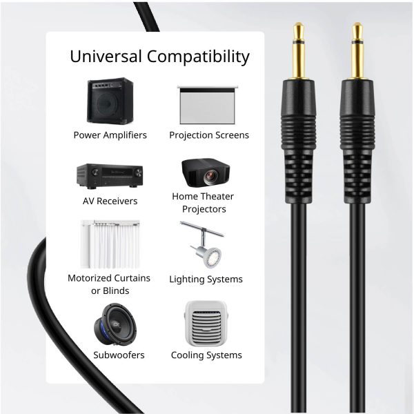 TNP 3.5mm Mono Cable (6FT) - 12V Trigger Cable, IR Infrared Sensor Receiver Extension Extender, 3.5mm 1/8" TS Monaural Mini Mono Audio Plug Jack Connector Male to Male Cable Wire Cord - Image 5