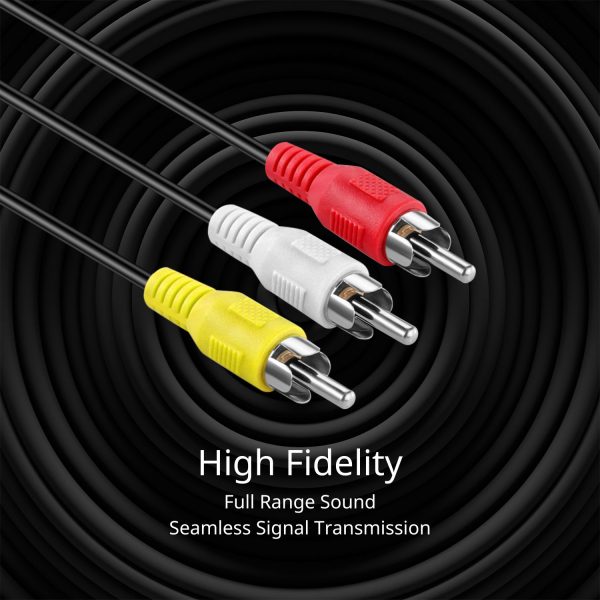 TNP 3 RCA Extender Extension Cable (6 Feet) - 3RCA Male to Female Red White Yellow Cable - Audio Video Composite Cable Adapter Cord Wire Coupler Jack Plug for DVD, CD, AV TV, Stereo, Amplifier - Image 4