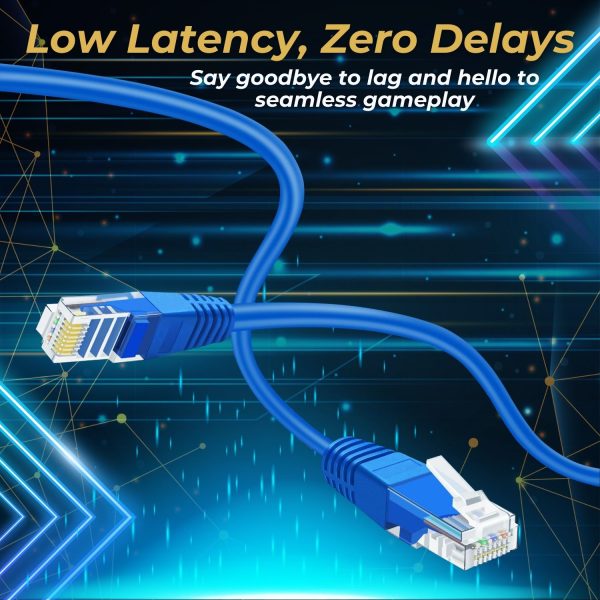 TNP Cat 5e Ethernet Cable 10ft, Cat 5 Internet Patch Cable Cat5e Cable RJ45 Connector LAN Network Cable Cat5 Wire Patch Cord Snagless Computer Ether Wire (10 Foot Blue) - Image 2
