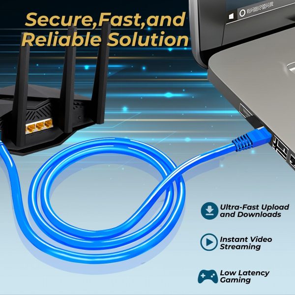 TNP Cat 5e Ethernet Cable 10ft, Cat 5 Internet Patch Cable Cat5e Cable RJ45 Connector LAN Network Cable Cat5 Wire Patch Cord Snagless Computer Ether Wire (10 Foot Blue) - Image 6