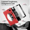 TNP Protective Case for iPad Air 13 Inch M2 6th 2024 & iPad Pro 12.9" 6th/5th/4th/3rd Gen (2022 2021 2020 2018) - Shockproof Cover w/ Pencil Holder, Handle, Adjustable Stand & Shoulder Strap, Red - Image 8