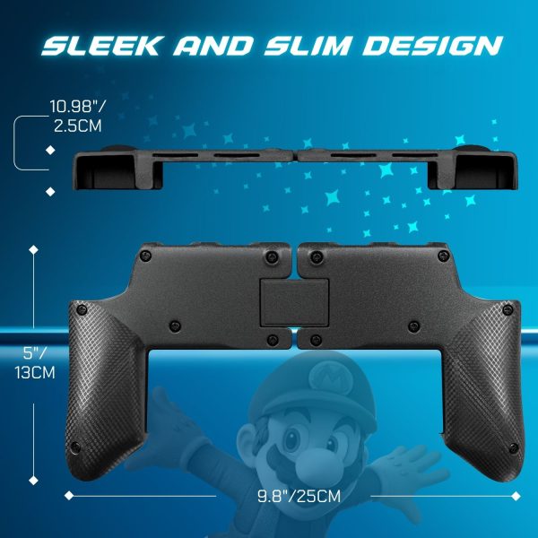 TNP Grip Case for Nintendo Switch OLED - Foldable Ergonomic Switch Grip with Slim, Lightweight, Comfortable Handle & 4 Game Card Slots Compatible with N-Switch OLED Model(2021) ONLY, Black - Image 7