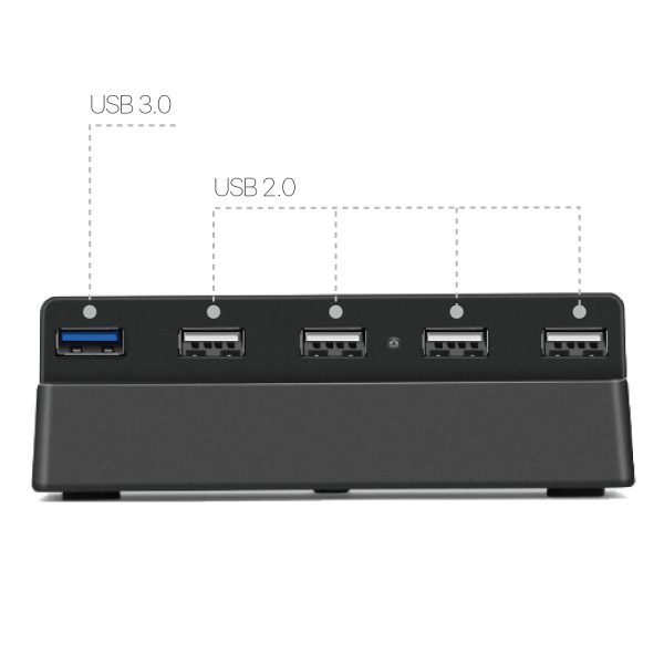 TNP 5 Port USB Hub for PS4 Slim Edition - USB 3.0 / 2.0 High Speed Extender Adapter Accessories Expansion Hub Connector Splitter Expander for PlayStation 4 Slim Gaming Console (For PS4 Slim ONLY) - Image 4
