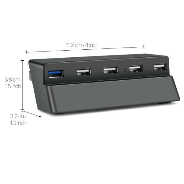 TNP 5 Port USB Hub for PS4 Slim Edition - USB 3.0 / 2.0 High Speed Extender Adapter Accessories Expansion Hub Connector Splitter Expander for PlayStation 4 Slim Gaming Console (For PS4 Slim ONLY) - Image 5
