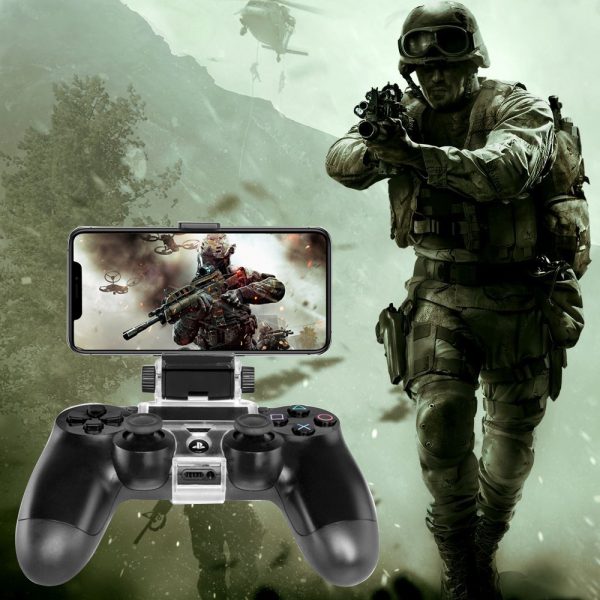 TNP PS4 Controller Phone Clip Holder Clamp Mount Bracket for compatible with PlayStation 4 PS4 Dual Shock Wireless Controller [for Playstation 4] for iPhone 11 Pro, 11 Pro Max, 11, Xs, Xs Max, X, 8 - Image 2