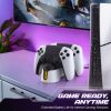 TNP for PS5 Controller Charger Station - Dual Fast Charging Dock Stand for PlayStation 5 & DualSense Edge Wireless Controllers with LED Light Indicators, USB-C Cable, White - Image 2