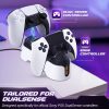 TNP for PS5 Controller Charger Station - Dual Fast Charging Dock Stand for PlayStation 5 & DualSense Edge Wireless Controllers with LED Light Indicators, USB-C Cable, White - Image 7