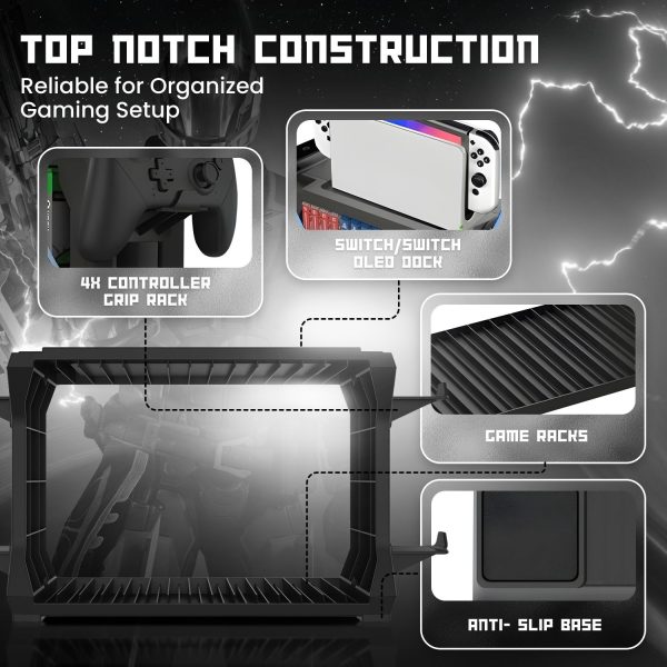 TNP Games Storage Tower (Up to 15 CD Disc) For PS5 Game Disk Rack and Controller Stand Holder For Xbox Series X/Nintendo Switch/PS4 Controller Stand Holder Can hold up to 4 controller - Image 6