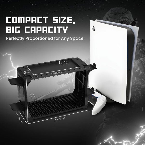 TNP Games Storage Tower (Up to 15 CD Disc) For PS5 Game Disk Rack and Controller Stand Holder For Xbox Series X/Nintendo Switch/PS4 Controller Stand Holder Can hold up to 4 controller - Image 8