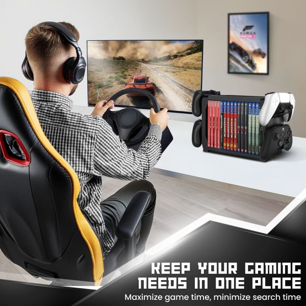 TNP Games Storage Tower (Up to 15 CD Disc) For PS5 Game Disk Rack and Controller Stand Holder For Xbox Series X/Nintendo Switch/PS4 Controller Stand Holder Can hold up to 4 controller - Image 9
