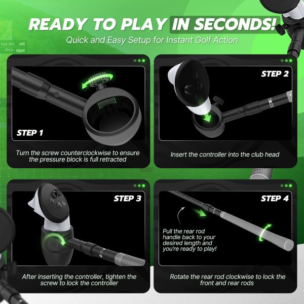 TNP VR Golf Club Attachment for Meta Quest 3,3s, 2, Pro - VR Golf Club Handle Compatible with Oculus Quest 3, 3s, 2, Pro - Adjustable, Non-Slip Design with Precision Tracking - Image 7