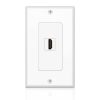 TNP HDMI Wall Plate (1 Port, White) HDMI Face Plate Socket Insert Jack Outlet Panel Mount Support 4K 60Hz HDR ARC/eARC Full HD 3D Ethernet High Speed Cable Extension Coupler f/ Projector & Home