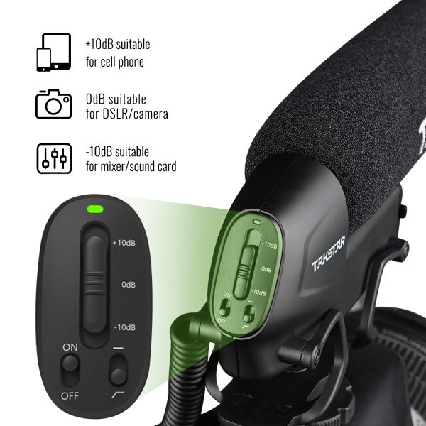 Takstar SGC-600 Shotgun Microphone, Camera Microphone for iPhone Smartphone, Nikon Canon Sony DSLR Camcorder Professional Video Microphone with Windscreen, Shock Mount, 3.5mm Stereo Audio Jack - Image 2