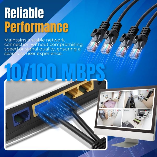 TNP RJ45 Ethernet Cable Combiner / Splitter Kit (1 Pair) - 2 Male to 1 Female POE Data Adapter LAN Ethernet Network Extender Y Splitter Cat5 Cat5e Cat6 UPOE Cable for Surveillance Security Monitoring - Image 7