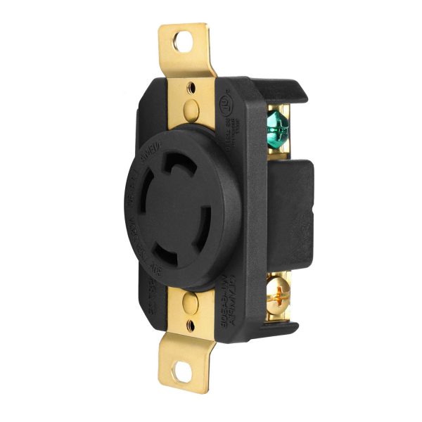 TNP NEMA L14 30 Female Plug 4 Prong Plug Lock Socket, 30 Amp Twistlock Receptacle Adapter 125/250V 3 Pole 4 Wire Grounding Industrial Grade for Generator, Transfer Switches, RV Trailer