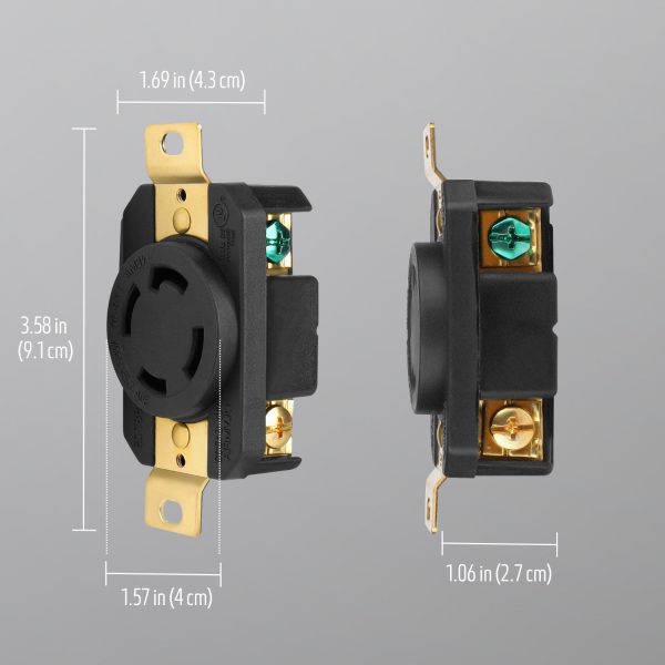TNP NEMA L14 30 Female Plug 4 Prong Plug Lock Socket, 30 Amp Twistlock Receptacle Adapter 125/250V 3 Pole 4 Wire Grounding Industrial Grade for Generator, Transfer Switches, RV Trailer - Image 5