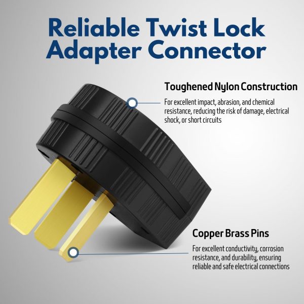 TNP Nema 10-50 50 Amp Male Plug Replacement 30/50A 125/250V UL Listed Angle Connector Adapter for Heavy Duty Dryer Plug, Ranger, and Welder Replacement Outlet - Image 3