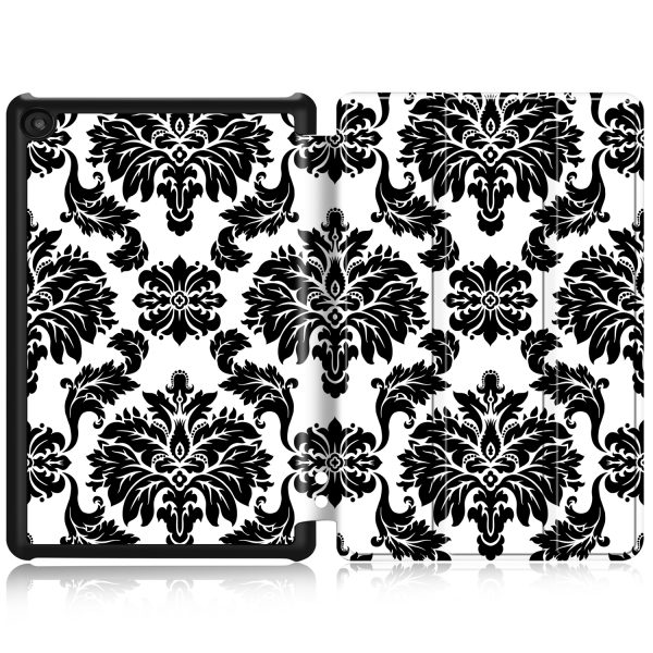 TNP Fire HD 10 Case Cover For Amazon Kindle Fire 10 2021 / Fire Hd 10 Plus Tablet 11th Generation 2021 Release, Auto Sleep Wake Trifold Folding Stand for Fire HD 11 Tablet, Black Floral - Image 8