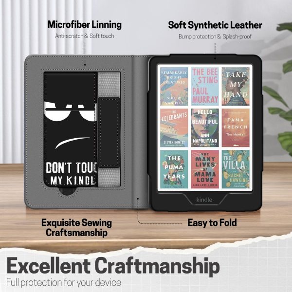 TNP Stand Case for Kindle Paperwhite 12th Generation 2024 / Kindle Colorsoft Signature Edition with Hand Strap & Card Slot - 7" PU Leather Protective Folio Cover with Auto Wake/Sleep, Don't Touch - Image 6