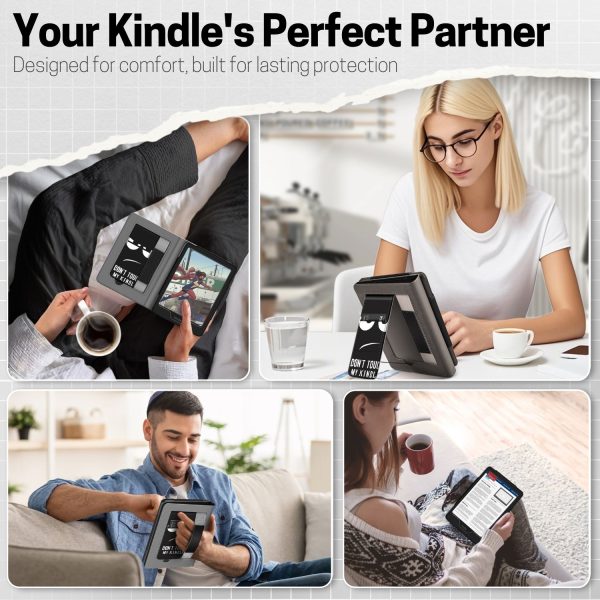 TNP Stand Case for Kindle Paperwhite 12th Generation 2024 / Kindle Colorsoft Signature Edition with Hand Strap & Card Slot - 7" PU Leather Protective Folio Cover with Auto Wake/Sleep, Don't Touch - Image 9