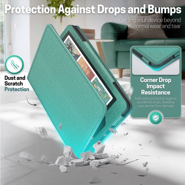 TNP Stand Case for Kindle Paperwhite 12th Generation 2024 / Kindle Colorsoft Signature Edition with Hand Strap & Card Slot - 7" PU Leather Protective Folio Cover with Auto Wake/Sleep, Green - Image 5
