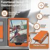 TNP Stand Case for Kindle Paperwhite 12th Generation 2024 / Kindle Colorsoft Signature Edition with Hand Strap & Card Slot - 7" PU Leather Protective Folio Cover with Auto Wake/Sleep, Orange - Image 8