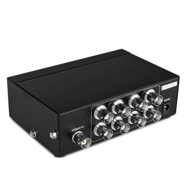 TNP Splitter Box 1 In 8 Out (8 Port) Amplifier - Powered BNC Distribution Coaxial Composite CCTV Camera Video Splitter Extender for CCTV Surveillance Monitoring TV DVR 1 Input 8 Output