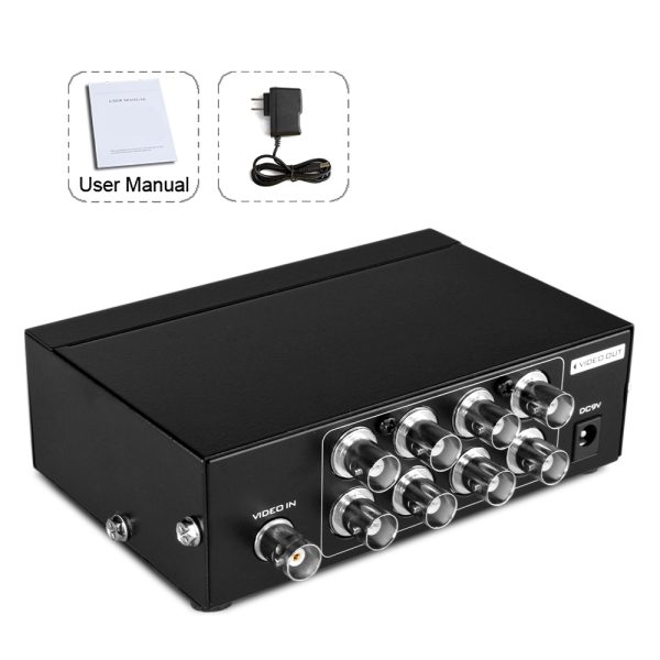 TNP Splitter Box 1 In 8 Out (8 Port) Amplifier - Powered BNC Distribution Coaxial Composite CCTV Camera Video Splitter Extender for CCTV Surveillance Monitoring TV DVR 1 Input 8 Output - Image 6