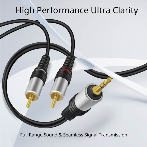 TNP 3.5mm to RCA Audio Cable - 6 Feet Gold Plated HiFi Sound Aux to RCA Cable   Male to Male Stereo Audio Adapter Cable - 1/8 to RCA Stereo Cable for Smartphones, TV, Car Audio, Stereo Sound System - Image 2