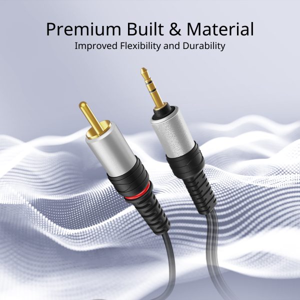 TNP 3.5mm to RCA Audio Cable - 6 Feet Gold Plated HiFi Sound Aux to RCA Cable   Male to Male Stereo Audio Adapter Cable - 1/8 to RCA Stereo Cable for Smartphones, TV, Car Audio, Stereo Sound System - Image 3