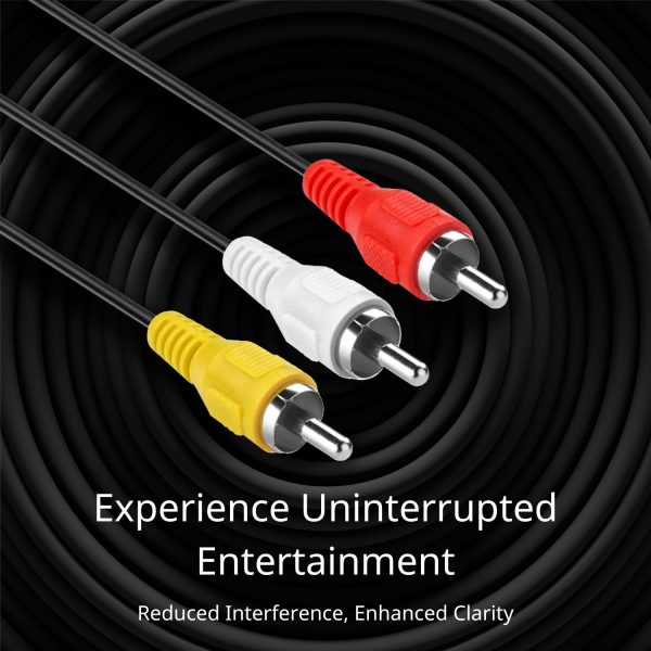 TNP 3 RCA AV Cable - 50 ft Audio Video RCA Cable - 3 RCA Cord Male to Male Connector - Dual Shielded Composite Video Cable Jack Plug for TV, VCR, DVD, Satellite, and Home Theater Receivers - Image 4