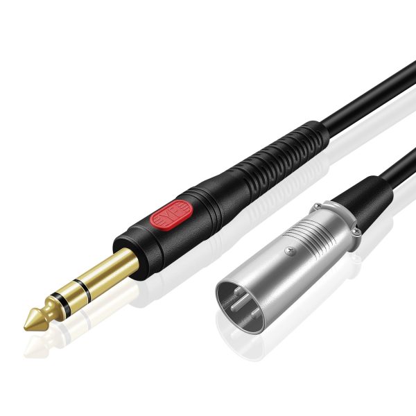 TNP Male XLR to 1/4 Inch TRS Cable (25 FT) - Balanced 6.35mm Quarter Inch to XLR Male Audio Stereo Interconnect Gold Plated Patch Cable for Microphones, Powered Speakers, Studio Sound Consoles