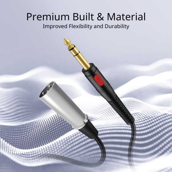 TNP Male XLR to 1/4 Inch TRS Cable (25 FT) - Balanced 6.35mm Quarter Inch to XLR Male Audio Stereo Interconnect Gold Plated Patch Cable for Microphones, Powered Speakers, Studio Sound Consoles - Image 3