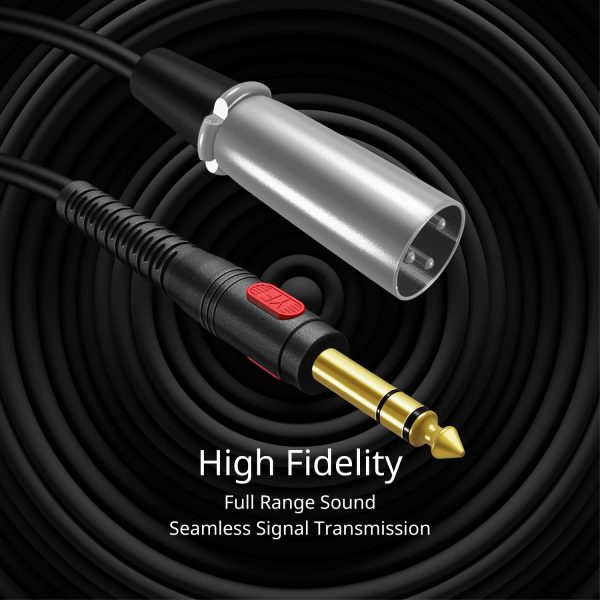 TNP Male XLR to 1/4 Inch TRS Cable (25 FT) - Balanced 6.35mm Quarter Inch to XLR Male Audio Stereo Interconnect Gold Plated Patch Cable for Microphones, Powered Speakers, Studio Sound Consoles - Image 4