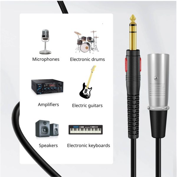 TNP Male XLR to 1/4 Inch TRS Cable (25 FT) - Balanced 6.35mm Quarter Inch to XLR Male Audio Stereo Interconnect Gold Plated Patch Cable for Microphones, Powered Speakers, Studio Sound Consoles - Image 5