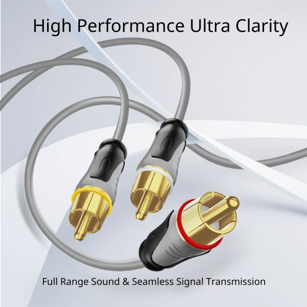 TNP Premium RCA Cable 3 plus 3 RCA to RCA Male to Male AV Cable, 6 Feet RCA Composite Audio Video Cables, Coaxial Subwoofer to Video, Gold-Plated RCA Adapter Cord RCA Connector Plug - Image 2