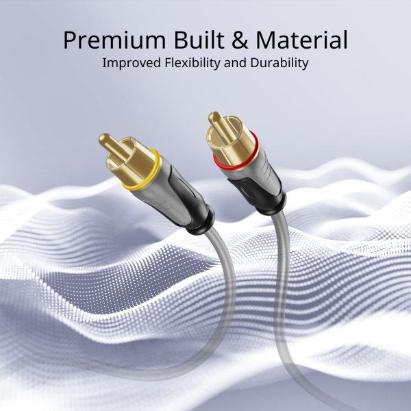 TNP Premium RCA Cable 3 plus 3 RCA to RCA Male to Male AV Cable, 6 Feet RCA Composite Audio Video Cables, Coaxial Subwoofer to Video, Gold-Plated RCA Adapter Cord RCA Connector Plug - Image 3