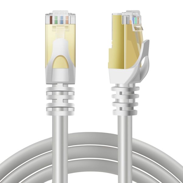TNP CAT 6 Ethernet Cable - High Speed 10Gbps Gaming Internet Network Cord 250MHz - Indoor & Outdoor Short Ethernet Cable Cat 6 with RJ45 LAN Connector for Router, Modem, Pc, PS4/5, Xbox, White, 3 ft