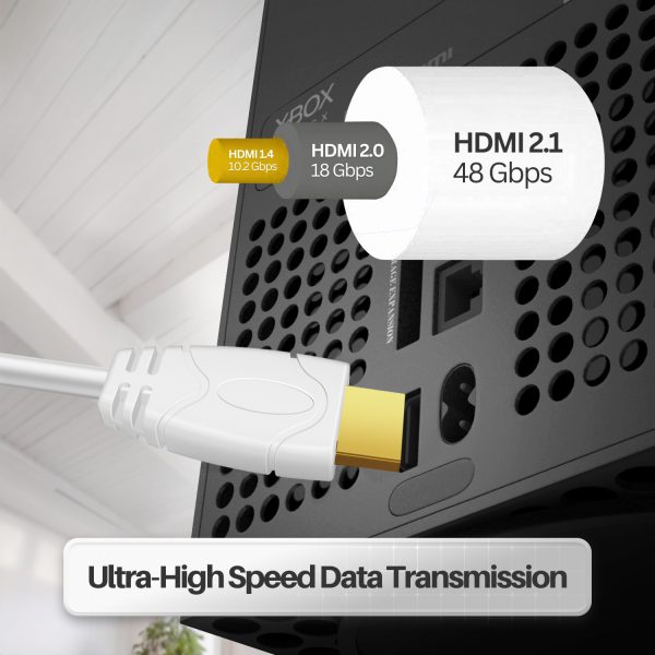 TNP 4K HDMI Cable Right Angle 270 Degree (3FT) - White High Speed 18GBPs HDMI Wire Cord 4K 60Hz HDR 2K 2160p 1080p 1440p 3D ARC/eARC Ethernet For Video Gaming Xbox One X PS 4 Pro & Apple TV HDTV - Image 8
