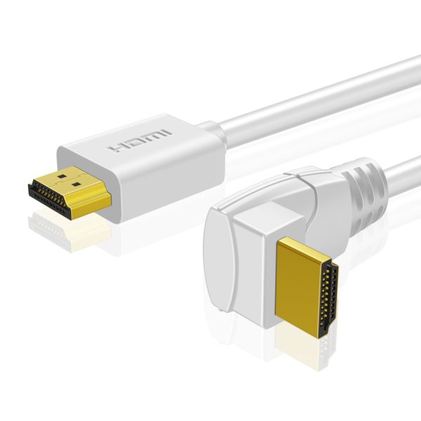 TNP 4K HDMI Cable Right Angle 90 Degree (3 FT) - White High Speed 18GBPs HDMI Wire Cord Support 4K 60Hz 2K 2160p 1440p 1080p 3D ARC/eARC Ethernet For Video Gaming Xbox One PS 4 & 4K Apple TV HDTV - Image 2