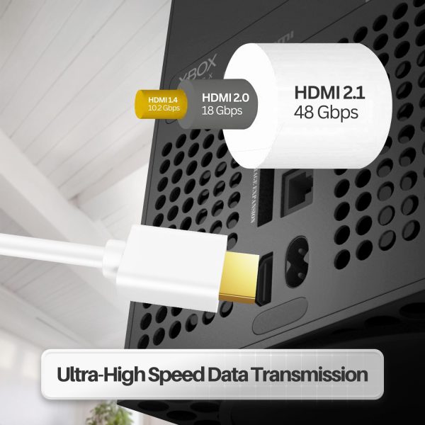 TNP 4K HDMI Cable Right Angle 90 Degree (3 FT) - White High Speed 18GBPs HDMI Wire Cord Support 4K 60Hz 2K 2160p 1440p 1080p 3D ARC/eARC Ethernet For Video Gaming Xbox One PS 4 & 4K Apple TV HDTV - Image 8