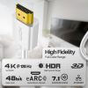 TNP HDMI Cable Left Angle 90 Degree (15 FT) - White High Speed HDMI 2.0 Cord,Supports UHD 4K 60hz 2K 2160p Full HD 1080p Quad HD 1440p 3D ARC/eARC Ethernet For Xbox One X / S PS 4 Pro / Slim & HDTV - Image 4