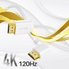 TNP HDMI Cable Left Angle 90 Degree (3 FT) - White High Speed HDMI 2.0 Cord,Supports UHD 4K 60hz 2K 2160p Full HD 1080p Quad HD 1440p 3D ARC/eARC Ethernet For Xbox One X / S PS 4 Pro / Slim & HDTV - Image 3