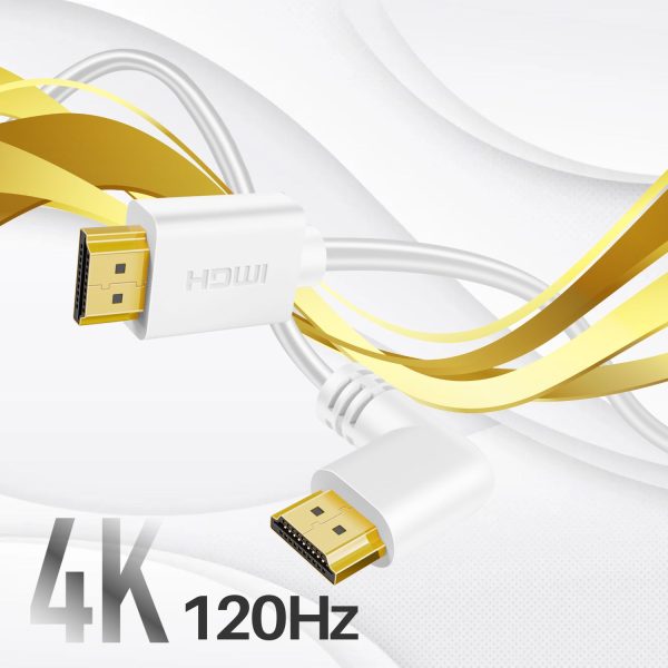TNP HDMI Cable Left Angle 90 Degree (3 FT) - White High Speed HDMI 2.0 Cord,Supports UHD 4K 60hz 2K 2160p Full HD 1080p Quad HD 1440p 3D ARC/eARC Ethernet For Xbox One X / S PS 4 Pro / Slim & HDTV - Image 3