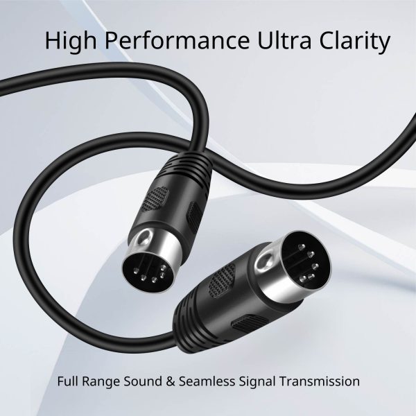 TNP MIDI Cable (1FT) - 5 Pin DIN Male Audio MIDI to MIDI Connector Interface Jack Plug Wire Cord - Image 2