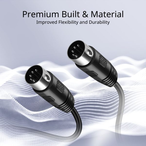 TNP MIDI Cable (1FT) - 5 Pin DIN Male Audio MIDI to MIDI Connector Interface Jack Plug Wire Cord - Image 3