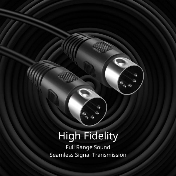 TNP MIDI Cable (1FT) - 5 Pin DIN Male Audio MIDI to MIDI Connector Interface Jack Plug Wire Cord - Image 4