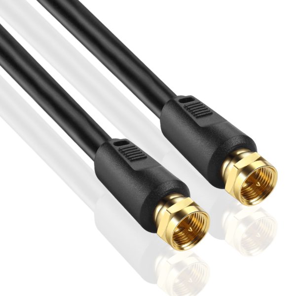 TNP Coaxial Cable Connector F Type - Gold Plated RG6 Coax Cable Cord for TV Antenna, Satellite Receivers, Cable Modem - Quad Shielded Coaxial Cable 20IN Extender Adapter for Indoor and Outdoor Use - Image 2